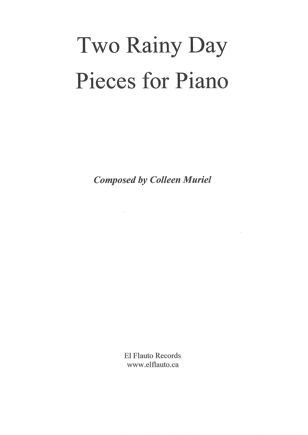 Two Rainy Day Pieces For Piano