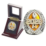 HYKJSHED 2026 Fantasy Football World Championship Ring, Sport Fan Ring, League Winner Award(Yellow,13)