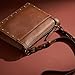 Fossil Women's Taryn Leather Crossbody Purse Handbag, Medium Brown W/Stud Trim (Model: ZB1963200)