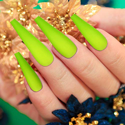 image for Maitys 240 Pieces 10 Colors Extra Long Colorful Matte False Nails Matt