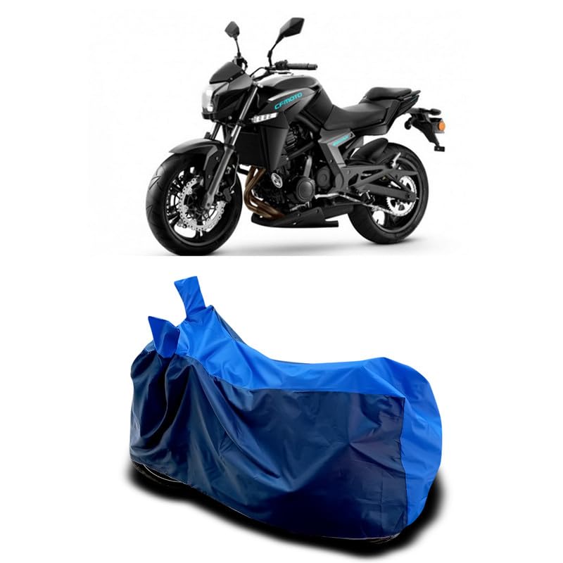 Image of DUFFEL-Two Wheeler Bike Body Cover Compatible for Cfmoto 650 Nk Heat Protectio /UV-Rays /Birds Dropping /DustProof /Waterproof All Variants [Nevay Blue]