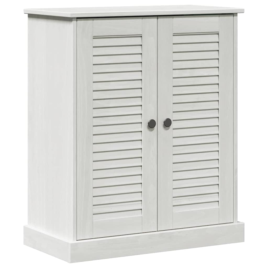 Vigo - Tocador de baño (68 x 34 x 80 cm, madera maciza de pino, con amplio espacio de almacenamiento y diseño clásico, para pequeños baños y aseos de invitados), color blanco