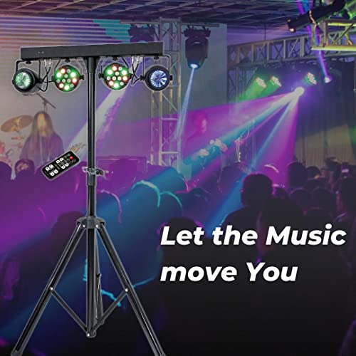 Musysic Mu-L31F 4 Par Led Stage Lights – Rgb Multifunctional Dmx Remote Controlled Dj/Party Lights For Concerts, Performances & Light Shows #TOP4