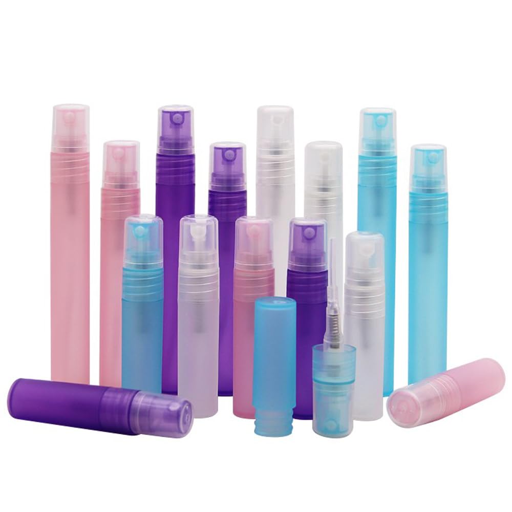 100 Unidades Frascos Mini Vacíos de Plástico con Pulverizador 3/5/10ml, Botellas Recargables Portátiles para Difusores de Fragancia, Perfume, Muestras Cosméticas y Viajes (azul,5ml,100)