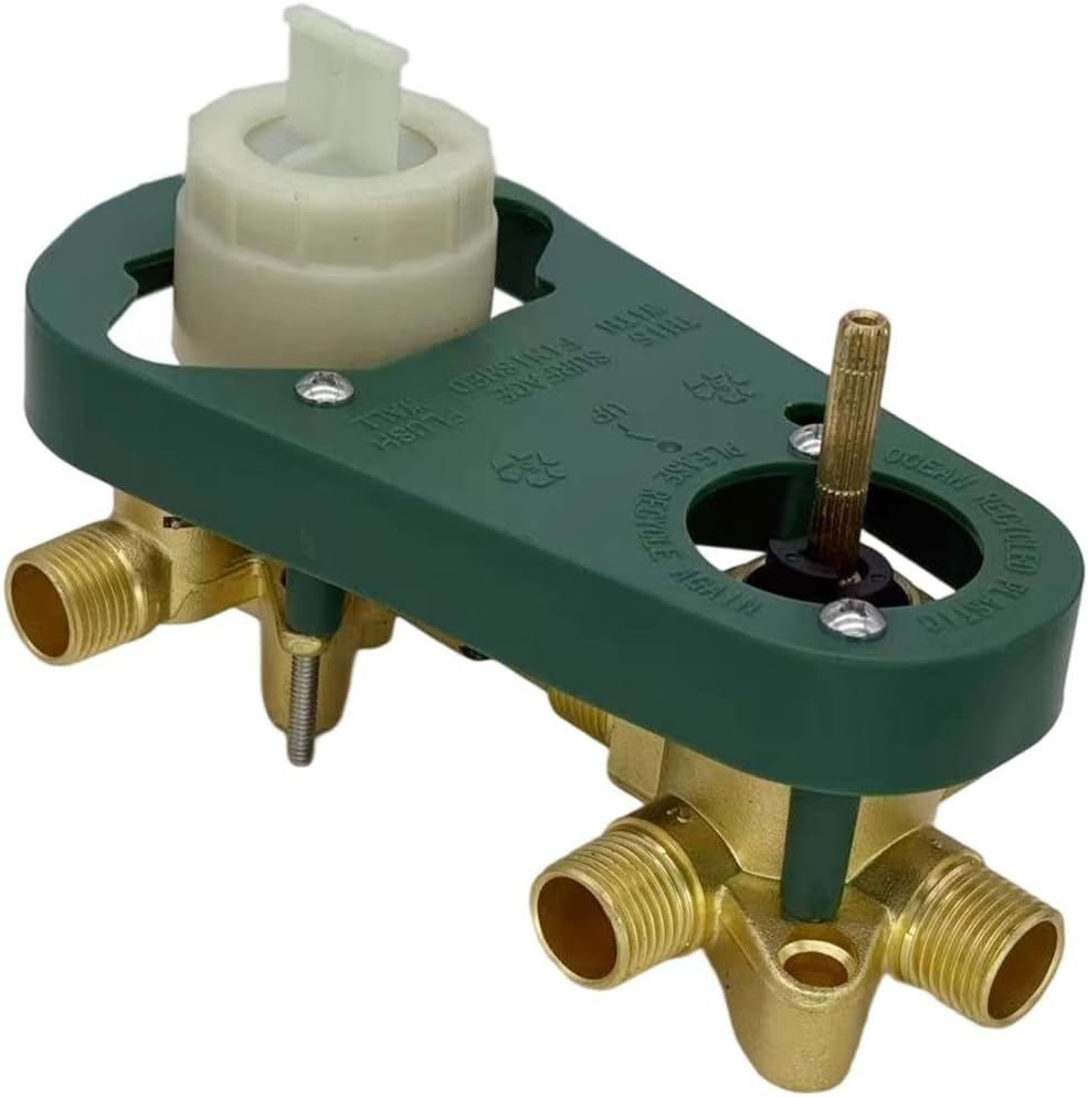 U232XS Shower Mixing Valve with Integrated Transfer Valve, Compatible with Moen M-CORE, 2 or 3 Function Pressure Balancing Rough-in Valve with PEX Connections and Stops for Bathroom Remodel