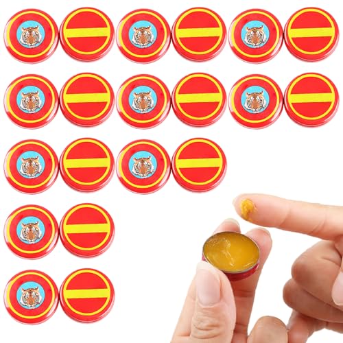 Tiger Balm Ultra Fuerza, 20 piezas de bálsamo tigre, 0.35 ooz Portable Ligero Ligero Aceites esenciales Relajante Factura de cabeza Músculo Músculo Rojo