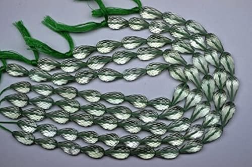 Améthyste verte en gouttes facettées de 13-16mm pour création de bijoux - 2