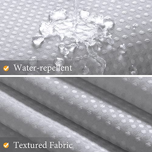 Textured Fabric Bath Shower Curtain, Polyester Ombre Shower Curtains For Bathroom, Waterproof Shower Curtain Liner With 12 Hooks,Machine Washable (72 X 72 Inch, Silver Gray) #TOP2