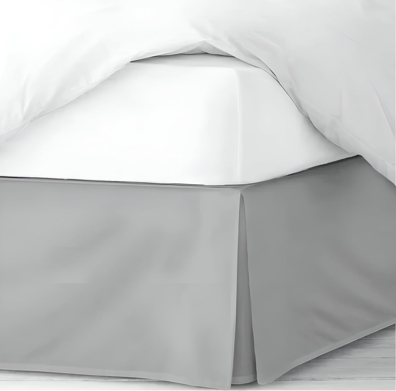 Prashi 100% Egyptian Cotton Pleated Bed Skirt with Split Corners, Tailored Drop, Hotel Quality Bed Skirting, Easy Fit, Fade & Wrinkle Resistant, Premium & Durable | Twin 39x70-13" Drop, Light Blue