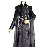 Male Halloween Carnival Cosplay Costume Adult Chinese Vintage Hanfu Black Sets Gothic Party Outfit For Women (Large)