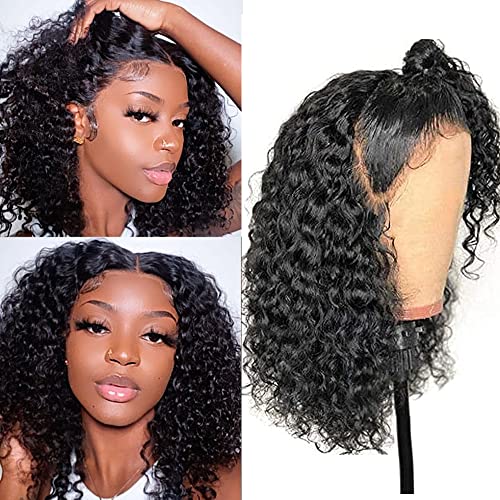 Transparent Lace Front Bob Wigs Human Hair 13x4x1 Pre Plucked Water Wave Human Hair Wigs With Baby Hair 150% Short Water Curly Bob Lace Wigs For black Women