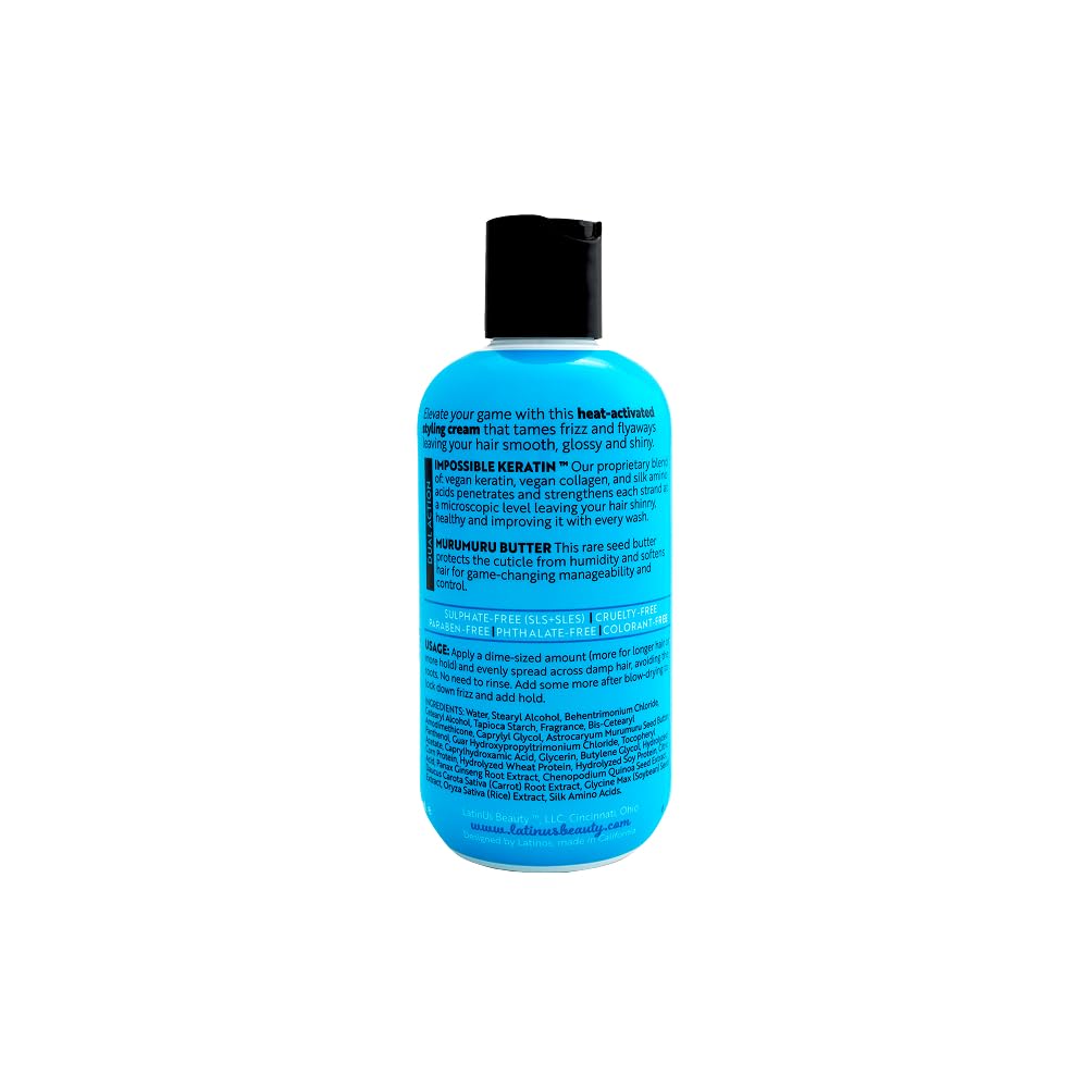 LatinUs Beauty, Lock The Look - Crema per acconciatura con cheratina vegana per capelli gestibili e stilizzati, 8 oz