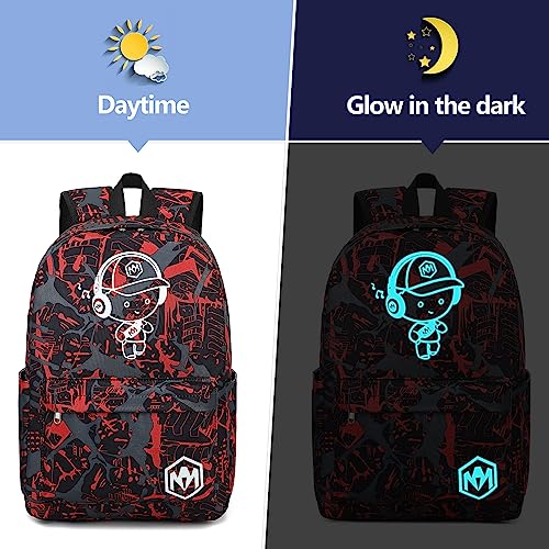 Bluboon Preschool Backpack Kids Boy Kindergarten Backpack With Lunch Box School Book Bags For Elementary Primary Schooler（Red Cool Boy #TOP4