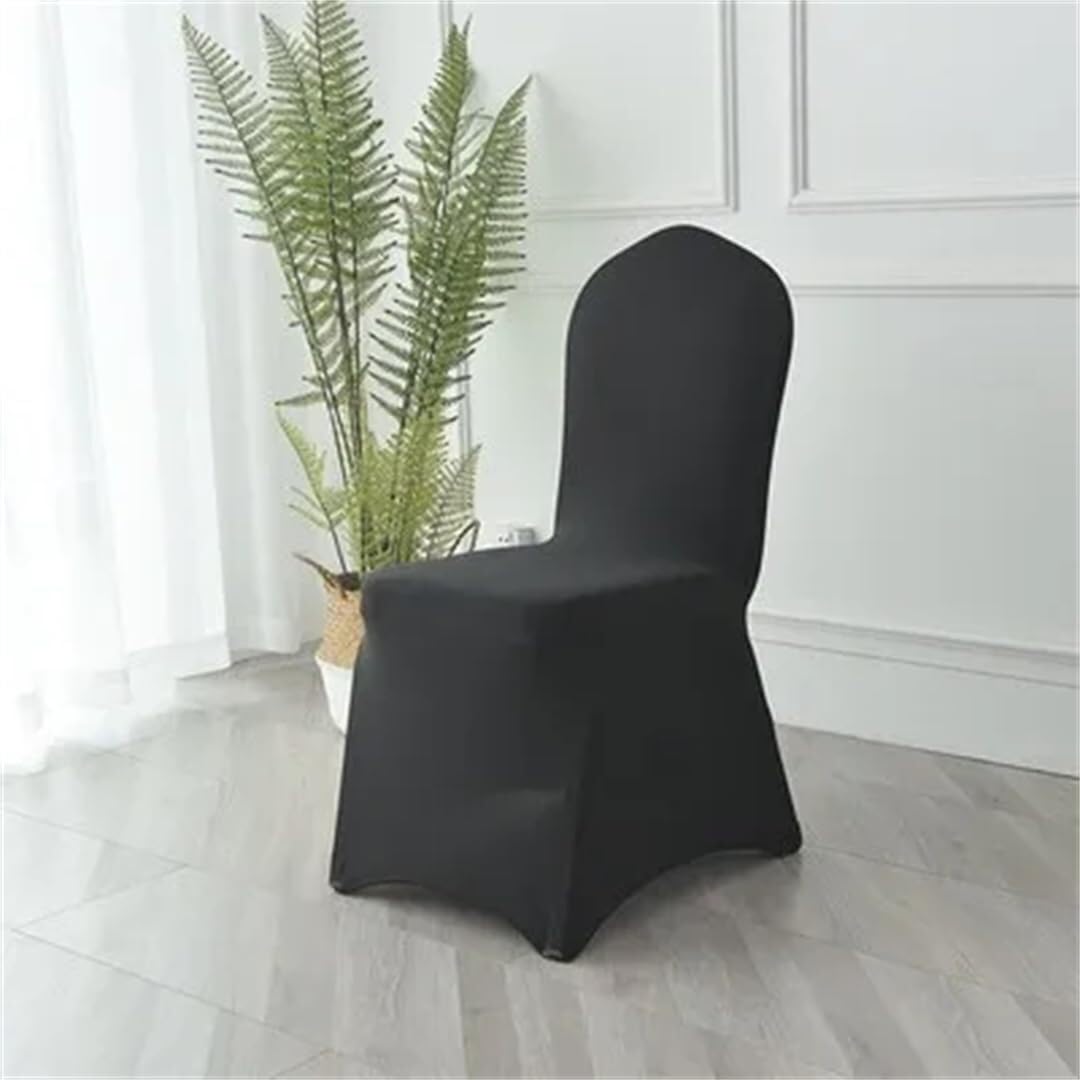 PBTMCD 10 Pack Stretch Chair Covers, Universal Spandex Slipcovers For Wedding Banquet Hotel Dining Party(Black)