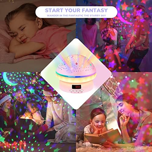 DQMOON Girls Toys for 2-8 Year Old Kids, Timer Rotation Star Projector Night Light for Kids Age 3-8, Girls Gifts for 2-9 Year Old Kids, Birthday Gifts for Girls Xmas Stocking Fillers for Kids Age 4-9