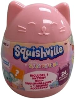Squishville by Squishmallow Mini Squishmallow Plus Fashion Accessory - Series 4 - One Random Squishville Character Plus Fashion Accessory (Single)