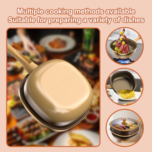 Wok titanio de 12 pulgadas con tapa y mango frío miniatura 3