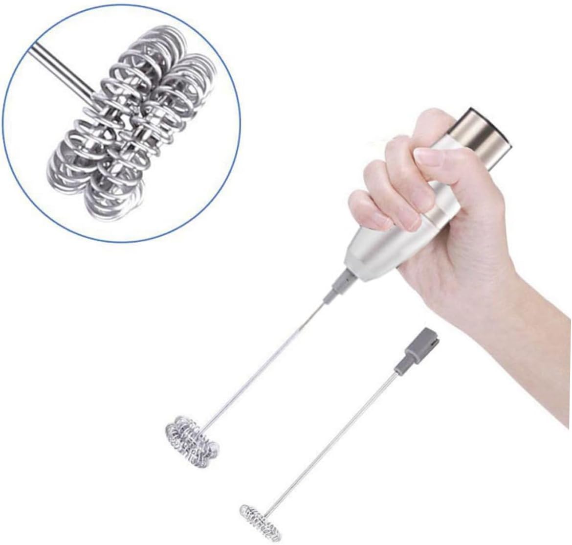 Cabilock Handheld Milk Frother Wand Electric Coffee Mixer Battery-operated Milk Frother Easy to Clean for Daily Use