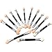 Produktbild XQxiqi689sy 12 Stück tragbare weiche Schwämme Doppelköpfe Lidschatten Pinsel Kosmetik Make-up Werkzeug, einfarbig, Einheitsgröße