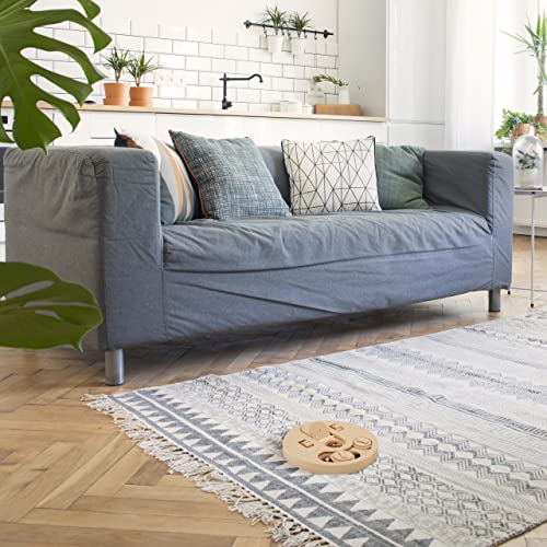 Relaxdays interaktives Intelligenzspielzeug, für Hunde, Futterspielzeug, Leckerli verstecken, Schnüffelspiel, MDF, natur