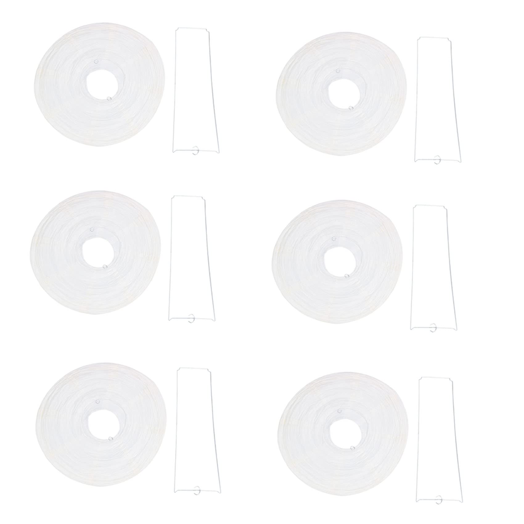 Hndhbfgrt Creamy-White 6 X Chinese Japanese Paper Lantern Lampshade For Party Wedding, 40Cm(16 Inch)
