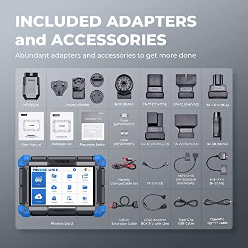 TOPDON Phoenix Lite 2, Bi-Directional Scan Tool, 2023 Newest Ver, 2 Years Free Update, Wireless Automotive Diagnostic Scanner, ECU Coding, 34+ Reset Services, Full Systems Scan, Oil Reset, ABS Bleed
