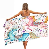 Serviette De Plage En Microfibre, Impression 3D En Licorne