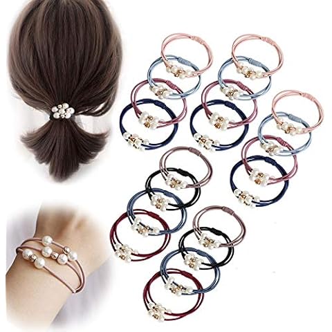 20 Pcs Siganorpy Hair Ties with Beads Cover