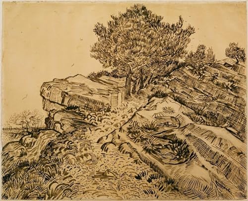 Poster Vincent Van Gogh Le Rocher de Montmajour pour chambre