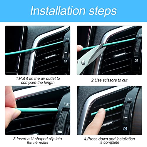 image for 8sanlione 20 Pieces Car Air Conditioner Decoration Strip for Vent Outl