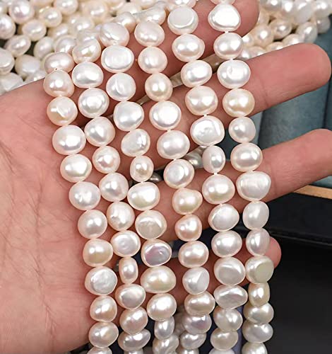 Nuzon 5-6Mm Baroque Pearl Choker Necklace For Women Natural Freshwater White Pearl Beaded Necklace Strand Elegant Summer Layering Jewelry For Girls Gift 16" Princess Length #TOP4