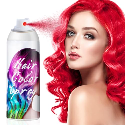 Spray de color de pelo rojo, espray temporal de color rojo, spray para el pelo, color para el pelo, para niños y adultos, carnaval, cosplay, Navidad, Halloween (100 ml)