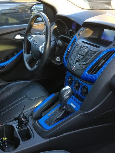 Image of HOME13 Metallic Blue 3D Carbon Fiber Vinyl Wrap Sefl Adhvise Car DIY Wrap Sheet Roll Film Sticker Decal Rated for Automotive Use (12 x 360)