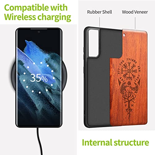 Carveit Custodia in Legno per Samsung S21 Cover