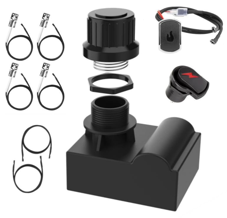 G511-0055-W1 Grill Igniter Replacement Kit for Char-Broil Surefire Ignition Systems 4-Outlet Electronic Ignition Module with Wires and 2 Push Buttons Compatible with Charbroil Grill Ignitor Parts