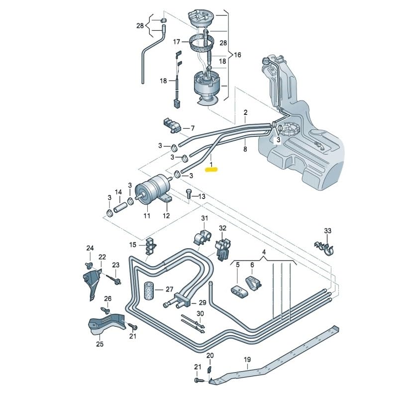 4B0201220H Compatible con La Manguera De La Bomba del Tanque De Combustible Al Filtro De Combustible, Apto para Audi A6 C5 1997-2004