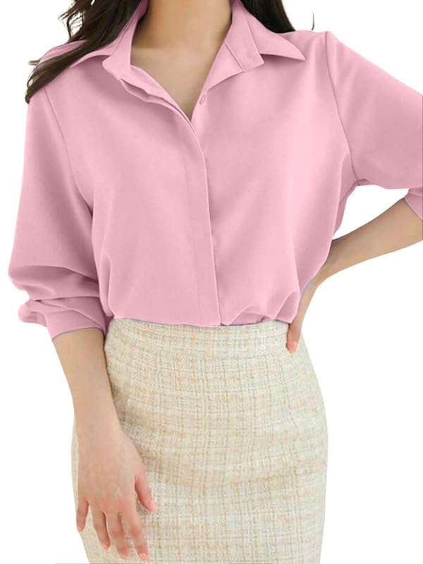 Image of Women's Regular Fit Korean Style Shirts | Stylish Western Shirt with Concealed Placket | Casual & Office Wear Shirt for Women