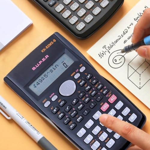 Calculadora Científica 82MS Preta Com 240 Funções E Display De 12 Dígitos Com Visor 2 Linhas