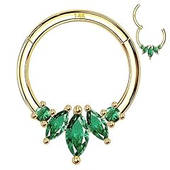 14k Yellow Gold-Green CZ-8mm