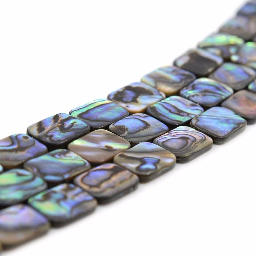 Natural 16mm Abalone Shell Flat Rectangle Beads Strand 16 Inch Jewelry Making Beads