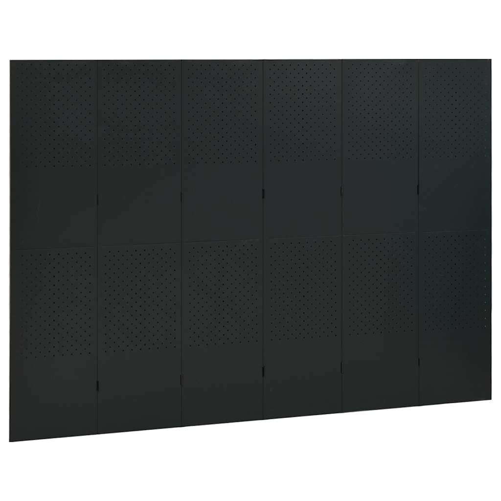 6-panelowy parawan 240x180 cm stal czarny