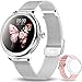 Bengux Smartwatch Donna, Orologio Fitness IP67 Impermeabile Smart Watch da Donna Notifiche Messaggi Contapassi Calorie Cardiofrequenzimetro da Polso Activity Tracker per Android iOS (Argento)