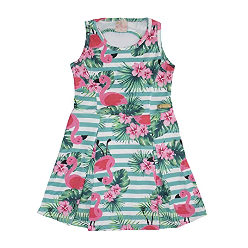 Kit 3 Vestidos Infantil Roupa Viés Lateral Meninas Algodão Desenho do tecido:Liso/Sortido;Tamanho:4