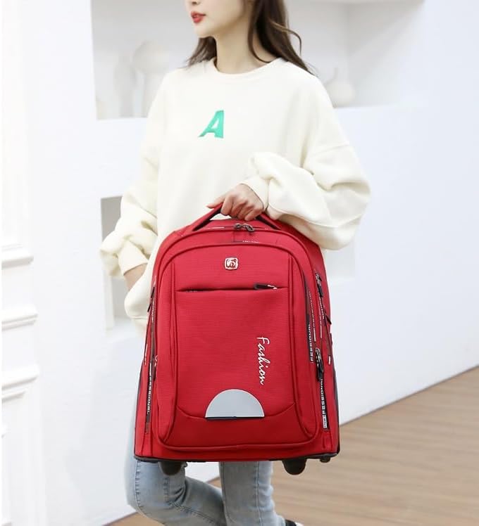 Miniatura 7 de Mochila rodante, bolsa grande para laptop, maletín con ruedas para mujeres y adultos, carrito de viaje para oficina, mochila impermeable con ruedas,