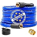 H&G Lifestyles 15ft Heated Water Hose for RV 5/8" Inner Diameter Self-Regulating Freeze Protection -40? Ideal for RVs Campers Home and Garden Blue