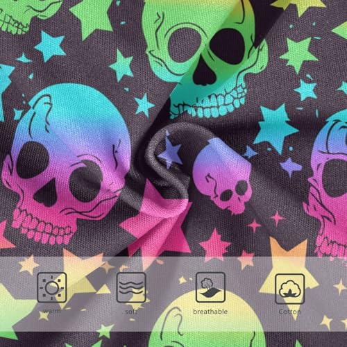 Wusikd Skull Rainbow Girls' Underwear Cotton Colored Girls Briefs Soft Toddler Underwear 2T3