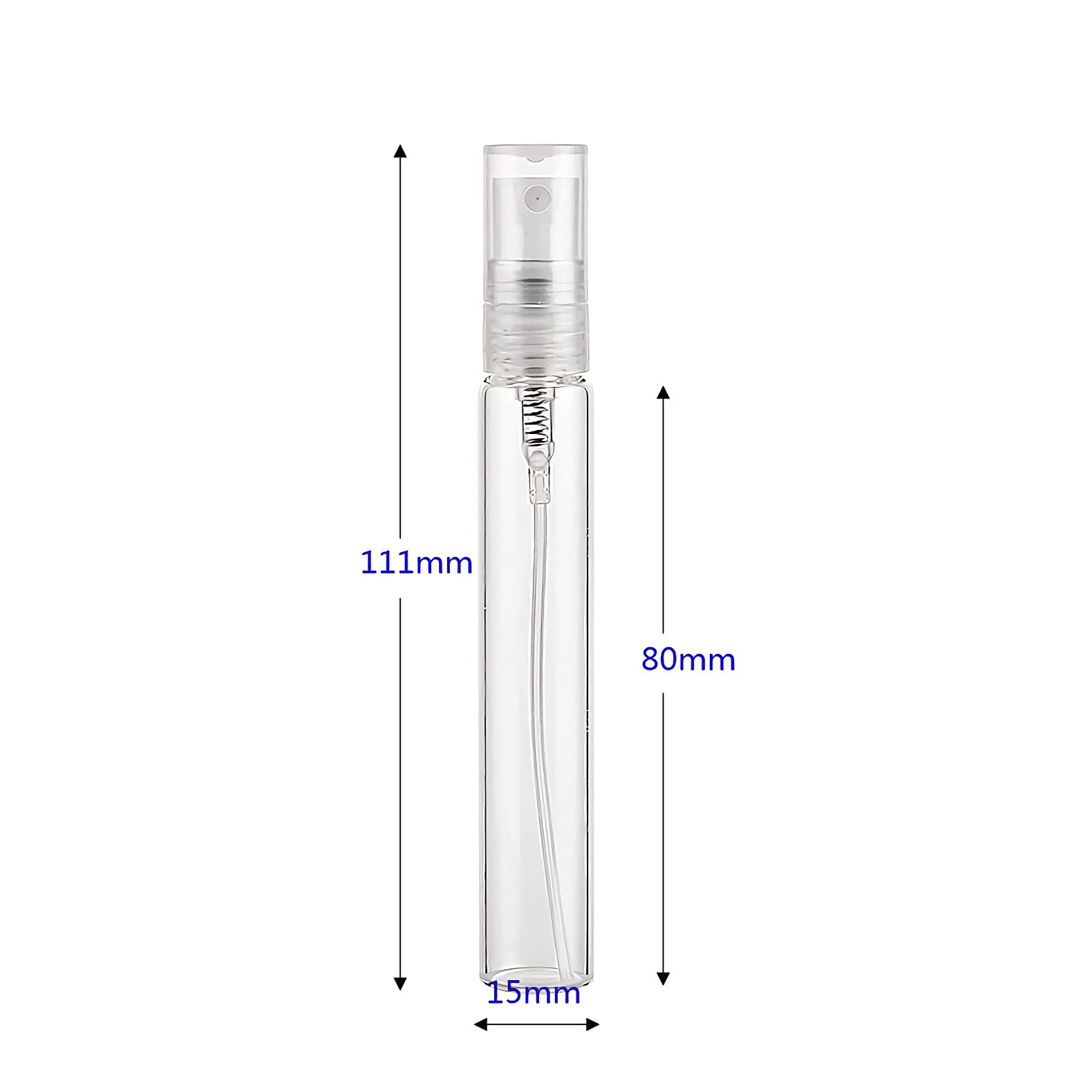 50 Pièces 10 ml Mini Poche Flacon Vaporisateur Portable Verre Transparent Bouteille Vide avec Pompe pour l'eau Goûter Cosmétique Parfum Rechargeable Voyage