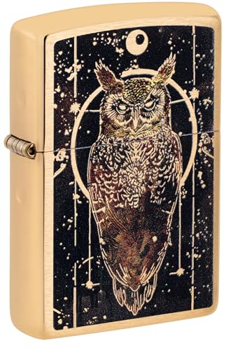 Encendedor Zippo diseño búho latón cepillado