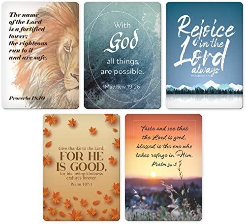 Trust in the Lord Scripture Magnets for Him, Bulk Set of 5 Inspirational Christian Fridge Magnets for Boys & Men, Religious Bible Verse Tokens for Whiteboards, Classrooms, & Memorization