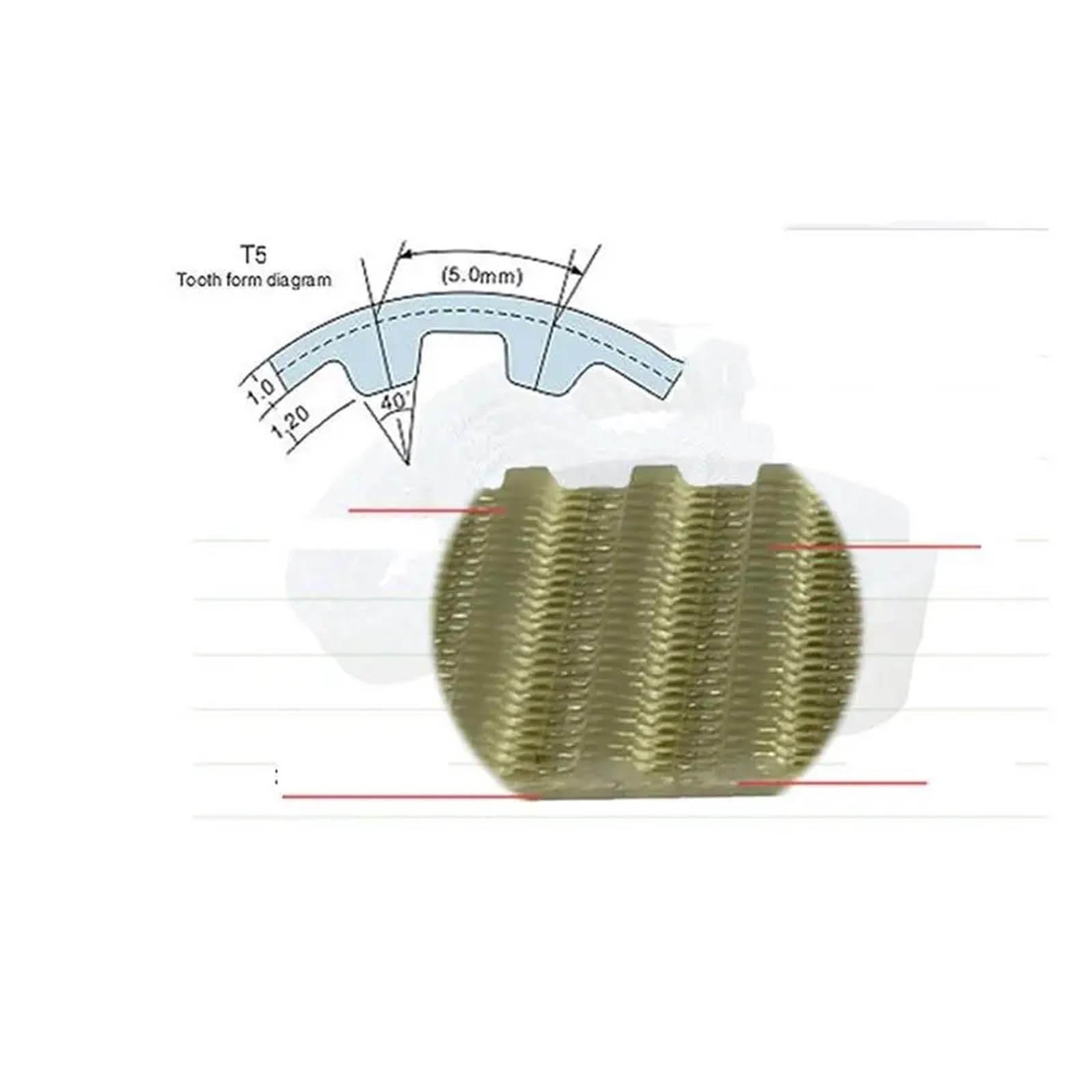 Correa de distribución de PU de bucle cerrado con alambre de acero T5 545, longitud 545 mm, ancho 12 mm, 10 mm, 35 mm, 109 dientes, 1 unidad(Width 18mm)